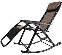 RRrawgff Folding Leisure Chair For, Rocking Chair, For Adults, Office, Outdoor, Balcony, Lounge, Nap, Deck Chair For The Beach, Lawn, Camping, Portable, (black)