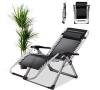 RRrawgff Zero Gravity Chairs,Reclining Garden Chair Sun Lounger outdoor Includes Side Tray Relaxer Chair ,for Patio Decking Gardens Camping (A- Black, Set of 1)