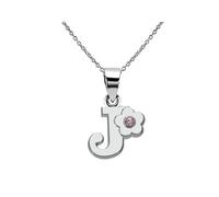 RRRIOT Necklaces For Women Shape Initials Name Necklace For Girl Children Kid Alloy Crystal Flower Pendant Necklace Women Fashion Jewelry-J,One Size
