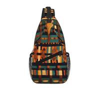 RRSZCC African Classic Weave Sling Chest Bag For Men And Women Small Shoulder Bag Waterproof Mini Crossbody Daypack For Hiking