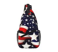 RRSZCC American Flag Stars Stripes Sling Chest Bag For Men And Women Small Shoulder Bag Waterproof Mini Crossbody Daypack For Hiking
