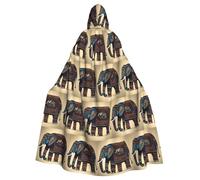 RRSZCC Aztec Elephant Witch Cloak Halloween Hooded Cape Queen King Robe Outfit Renaissance Medieval Costume Cape Cosplay Costume