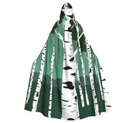 RRSZCC Birch Trees Witch Cloak Halloween Hooded Cape Queen King Robe Outfit Renaissance Medieval Costume Cape Cosplay Costume