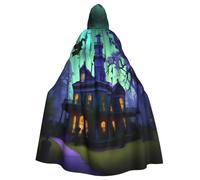 RRSZCC Black Haunted Mansions Witch Cloak Halloween Hooded Cape Queen King Robe Outfit Renaissance Medieval Costume Cape Cosplay Costume