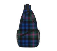 RRSZCC Blue And Green Scottish Tartan Sling Chest Bag For Men And Women Small Shoulder Bag Waterproof Mini Crossbody Daypack For Hiking