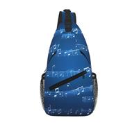 RRSZCC Blue Musical Notes Sling Chest Bag For Men And Women Small Shoulder Bag Waterproof Mini Crossbody Daypack For Hiking