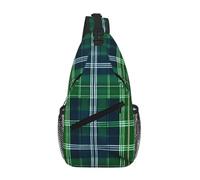 RRSZCC Blue Scottish Tartan Sling Chest Bag For Men And Women Small Shoulder Bag Waterproof Mini Crossbody Daypack For Hiking