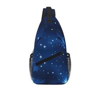 RRSZCC Blue Shining Stars Pattern Sling Chest Bag For Men And Women Small Shoulder Bag Waterproof Mini Crossbody Daypack For Hiking