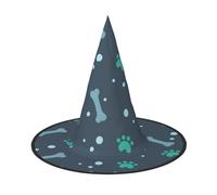 RRSZCC Bones And Dog Claws Print Halloween Witch Hat, Witch Costume Accessory For Halloween Cosplay Party Holiday Decoration
