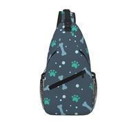 RRSZCC Bones And Dog Claws Sling Chest Bag For Men And Women Small Shoulder Bag Waterproof Mini Crossbody Daypack For Hiking