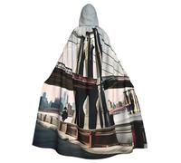 RRSZCC Brooklyn Bridge S Witch Cloak Halloween Hooded Cape Queen King Robe Outfit Renaissance Medieval Costume Cape Cosplay Costume