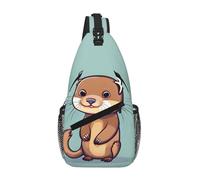 RRSZCC Cartoon Cute Otters Sling Chest Bag For Men And Women Small Shoulder Bag Waterproof Mini Crossbody Daypack For Hiking