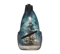 RRSZCC Christmas Tree Snow Sling Chest Bag For Men And Women Small Shoulder Bag Waterproof Mini Crossbody Daypack For Hiking