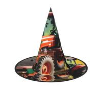 RRSZCC Company Farm Tractors Print Halloween Witch Hat, Witch Costume Accessory For Halloween Cosplay Party Holiday Decoration