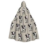 RRSZCC Cow Black Spot Witch Cloak Halloween Hooded Cape Queen King Robe Outfit Renaissance Medieval Costume Cape Cosplay Costume