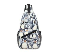 RRSZCC Cute Baby Penguins Sketch Sling Chest Bag For Men And Women Small Shoulder Bag Waterproof Mini Crossbody Daypack For Hiking