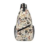 RRSZCC Dog Bones Paw Sling Chest Bag For Men And Women Small Shoulder Bag Waterproof Mini Crossbody Daypack For Hiking