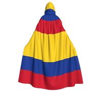 RRSZCC Flag Of Colombia Witch Cloak Halloween Hooded Cape Queen King Robe Outfit Renaissance Medieval Costume Cape Cosplay Costume