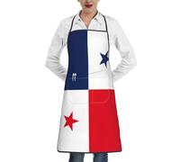 RRSZCC Flag Of Panama Chef Aprons Kitchen Cooking Aprons For Women With 2 Pockets, Adjustable Bib Aprons, Water Oil Resistant