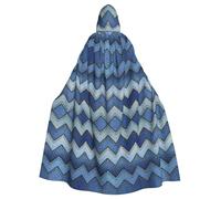 RRSZCC Gradient Blue Denim Witch Cloak Halloween Hooded Cape Queen King Robe Outfit Renaissance Medieval Costume Cape Cosplay Costume