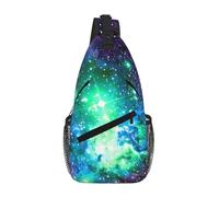 RRSZCC Green Blue Purple Galaxy Sling Chest Bag For Men And Women Small Shoulder Bag Waterproof Mini Crossbody Daypack For Hiking
