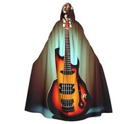 RRSZCC Guitar Bass Music Musical Instrument Witch Cloak Halloween Hooded Cape Queen King Robe Outfit Renaissance Medieval Costume Cape Cosplay Costume