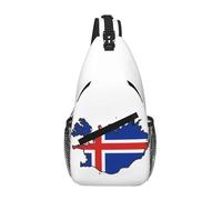 RRSZCC Iceland Flag Map Sling Chest Bag For Men And Women Small Shoulder Bag Waterproof Mini Crossbody Daypack For Hiking