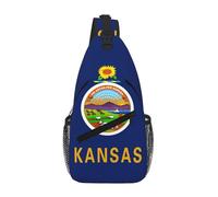 RRSZCC Kansas State Flag Sling Chest Bag For Men And Women Small Shoulder Bag Waterproof Mini Crossbody Daypack For Hiking