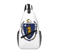 RRSZCC Massachusetts State Flag Sling Chest Bag For Men And Women Small Shoulder Bag Waterproof Mini Crossbody Daypack For Hiking