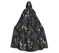 RRSZCC Microphone With Music Notes Witch Cloak Halloween Hooded Cape Queen King Robe Outfit Renaissance Medieval Costume Cape Cosplay Costume