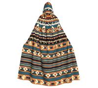 RRSZCC Native American Pattern Witch Cloak Halloween Hooded Cape Queen King Robe Outfit Renaissance Medieval Costume Cape Cosplay Costume