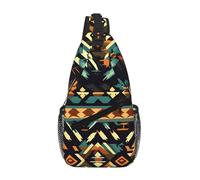 RRSZCC Native American Patterns Sling Chest Bag For Men And Women Small Shoulder Bag Waterproof Mini Crossbody Daypack For Hiking