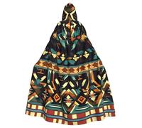 RRSZCC Native American Patterns Witch Cloak Halloween Hooded Cape Queen King Robe Outfit Renaissance Medieval Costume Cape Cosplay Costume