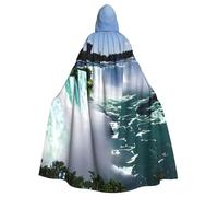 RRSZCC Niagara Fall Witch Cloak Halloween Hooded Cape Queen King Robe Outfit Renaissance Medieval Costume Cape Cosplay Costume