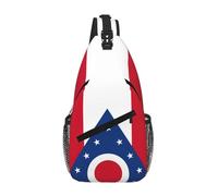RRSZCC Ohio State Flag Sling Chest Bag For Men And Women Small Shoulder Bag Waterproof Mini Crossbody Daypack For Hiking