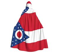 RRSZCC Ohio State Flag Witch Cloak Halloween Hooded Cape Queen King Robe Outfit Renaissance Medieval Costume Cape Cosplay Costume