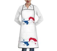 RRSZCC Panama Flag Map Chef Aprons Kitchen Cooking Aprons For Women With 2 Pockets, Adjustable Bib Aprons, Water Oil Resistant