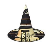 RRSZCC Piano Violin And Music Notes Print Halloween Witch Hat, Witch Costume Accessory For Halloween Cosplay Party Holiday Decoration