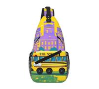 RRSZCC School Bus Sling Chest Bag For Men And Women Small Shoulder Bag Waterproof Mini Crossbody Daypack For Hiking