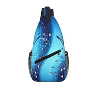 RRSZCC Sky Blue Musical Notes Sling Chest Bag For Men And Women Small Shoulder Bag Waterproof Mini Crossbody Daypack For Hiking
