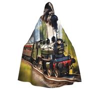 RRSZCC Steam Little Train Witch Cloak Halloween Hooded Cape Queen King Robe Outfit Renaissance Medieval Costume Cape Cosplay Costume