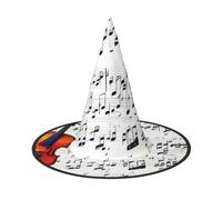 RRSZCC Violin Sheet Music Print Halloween Witch Hat, Witch Costume Accessory For Halloween Cosplay Party Holiday Decoration