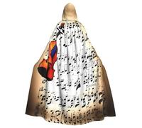 RRSZCC Violin Sheet Music Witch Cloak Halloween Hooded Cape Queen King Robe Outfit Renaissance Medieval Costume Cape Cosplay Costume