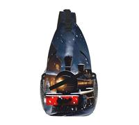 RRSZCC Winter Christmas Snow Night Railway Train Sling Chest Bag For Men And Women Small Shoulder Bag Waterproof Mini Crossbody Daypack For Hiking