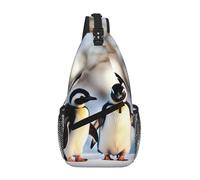 RRSZCC Young Penguins With Snow Sling Chest Bag For Men And Women Small Shoulder Bag Waterproof Mini Crossbody Daypack For Hiking