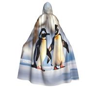 RRSZCC Young Penguins With Snow Witch Cloak Halloween Hooded Cape Queen King Robe Outfit Renaissance Medieval Costume Cape Cosplay Costume