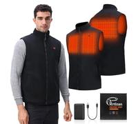Rrtizan Heated Vest for Mens with Power Bank, Heated Gilet with 3 Temperature Levels and Heat Sheets, Knitted lining, Sleeveless Electric Heated Jacket, Washable Heated Body Warmer for Outdoor