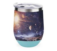 Rrtsmsgh 12oz Stainless Steel Insulated Coffee Mug with Lid - Outer Space Galaxy Universe Tumbler Double Wall Vacuum Travel Mug for Hot & Cold Drinks, Leak Proof Coffee Cup for Office, Home, Gift