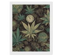 Rrtsmsgh A Puff in Time Weed Marijuana Diamond Painting for Adults, Vertical Square 5D Diamond Painting Kit, DIY Full Drill Crafts Kits for Home Wall Decor, 16"x20"