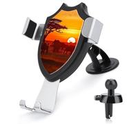 Rrtsmsgh African Animal Sunset Car Phone Holder, Universal Adjustable Auto Phone Holder - Strong Suction Cup, Air Vent Cellphone Stand Car Mount for 4-6 Inch Phones